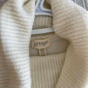 Greige Women's Ivory Cowl Neck Sweater